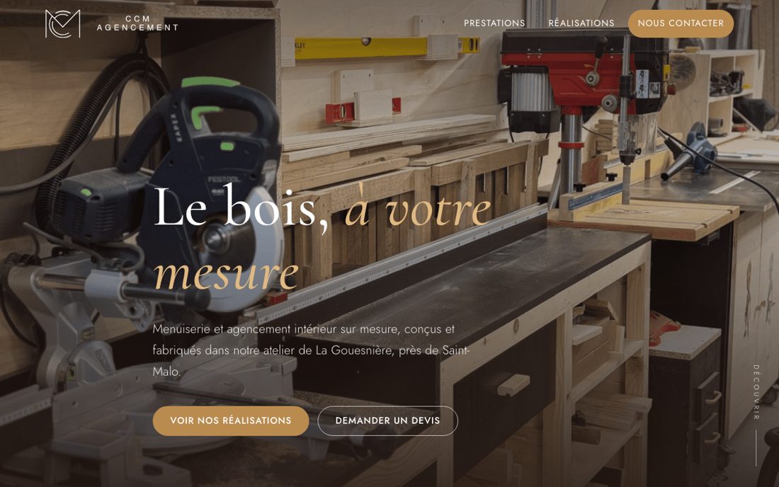 Capture du site CCM Agencement